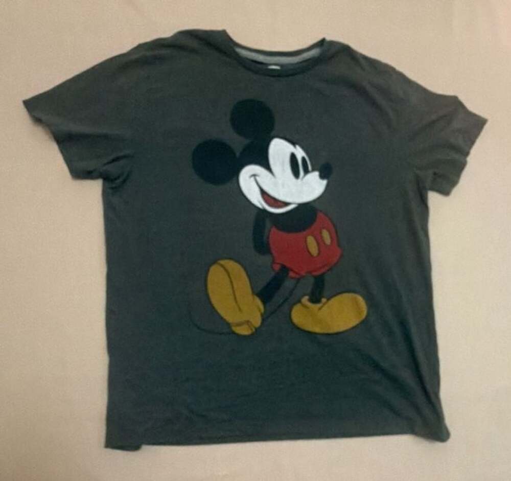 Old Navy Disney Mickey Mouse Collectabilitees Crew Neck Charcoal Gray T-Shirt XL